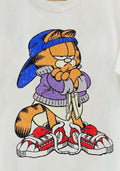 Cool Garfield -Wash Washed White L Unisex , , , Long Sleeve Tee