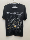 Ed Hardy Men's Large Black T-Shirt Graphic Print Panther NWT