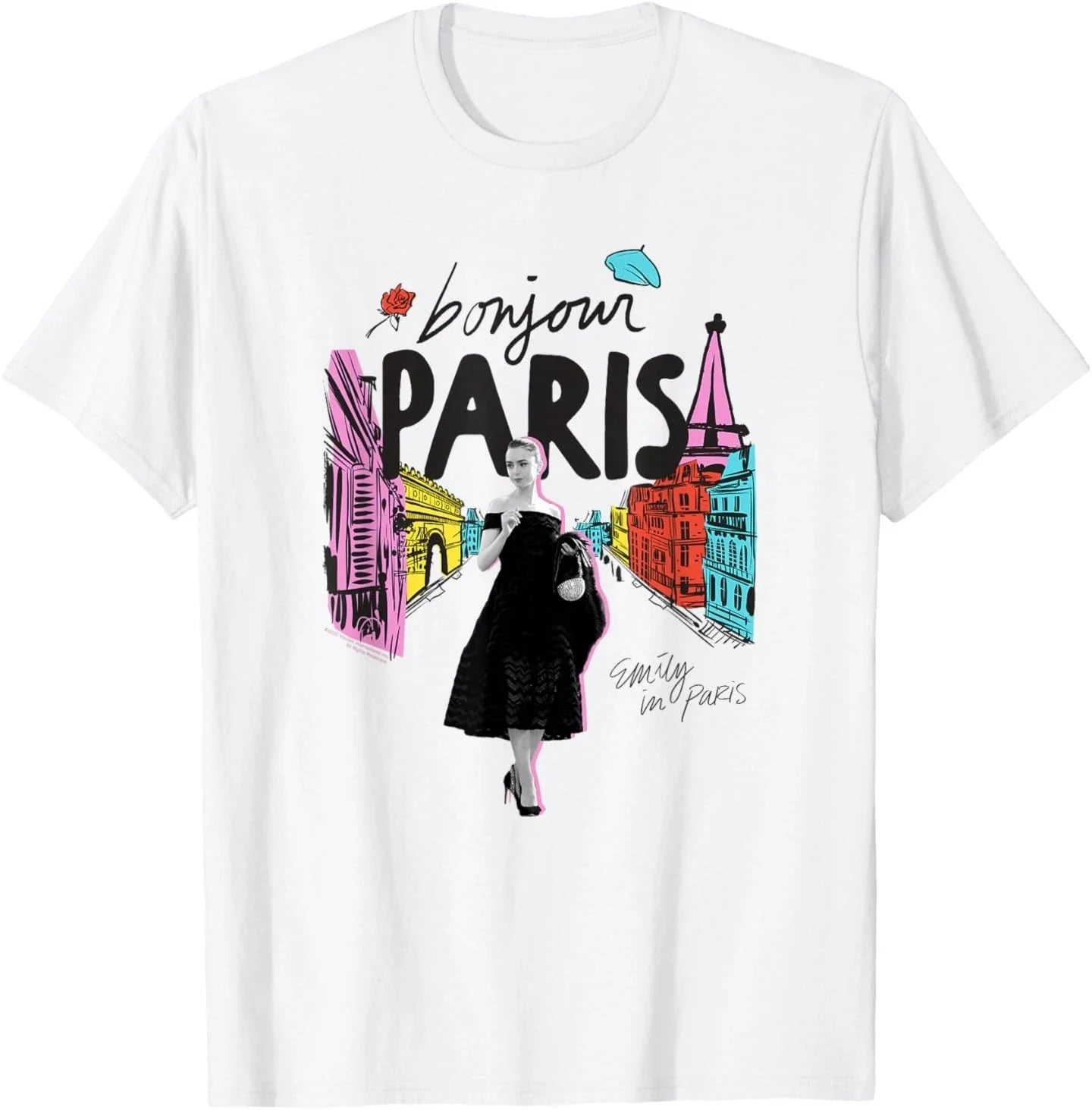 Emily in Paris City Street Photo & Illustration Cute TV Show Unisex , , , Long Sleeve Tee