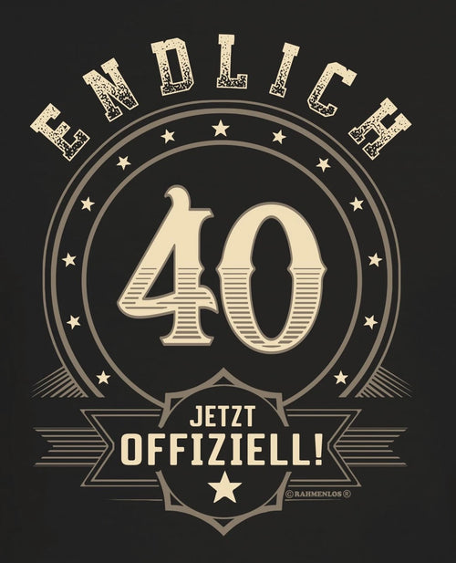 40th Birthday Men's T-Shirt Finally 40 - Now Official Quote Shirt Gift