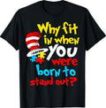 Why Fit in Doctor Teacher Cat in Hat Cool Autism Awareness Unisex , , , Long Sleeve Tee