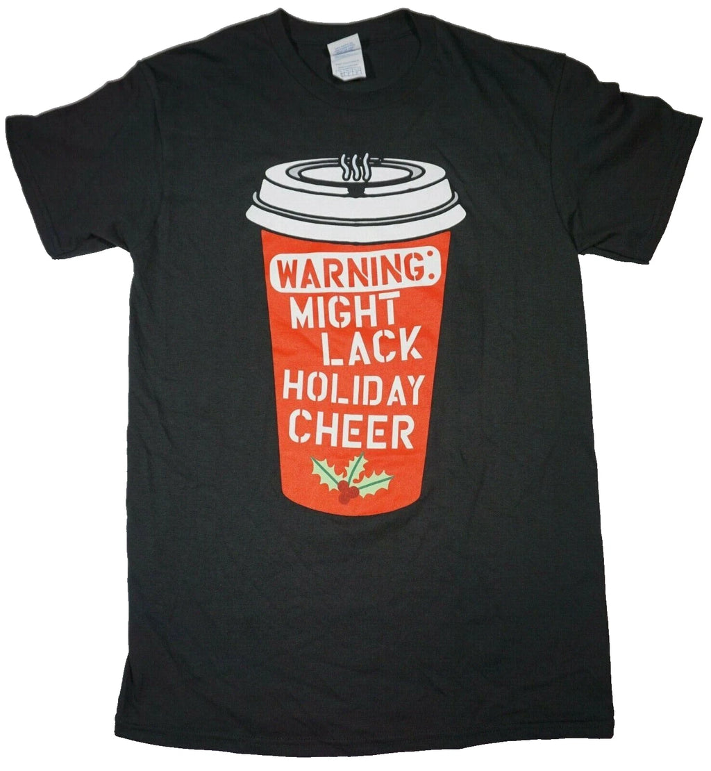 Warning Might Lack Holiday Cheer Coffee Cup Men Small Christmas T-Shirt NEW