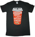 Warning Might Lack Holiday Cheer Coffee Cup Men Small Christmas T-Shirt NEW