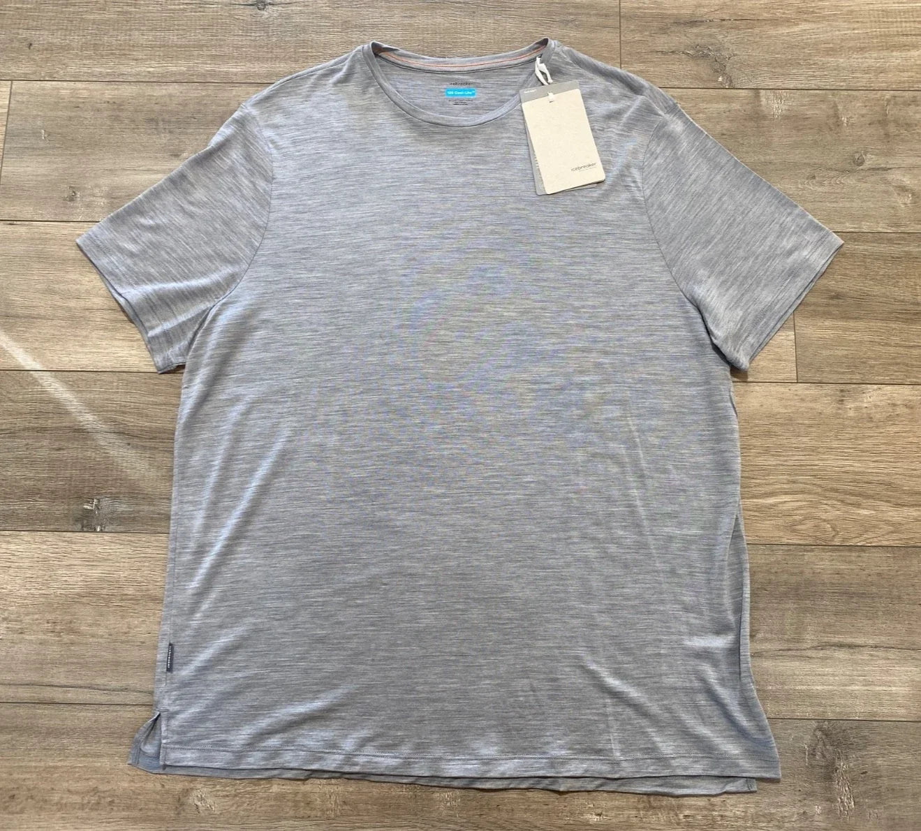 ICEBREAKER 125 Cool-Lite Sphere Crewneck T Shirt Mens XXL Gray Merino Wool Unisex , , , Long Sleeve Tee
