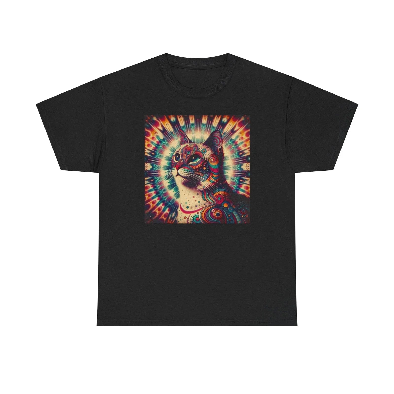 Psychedelic Cat Tee, Dark Grunge, Scene, Punk Aesthetic, Gothic Alt Shirt, D2 Unisex , , , Long Sleeve Tee