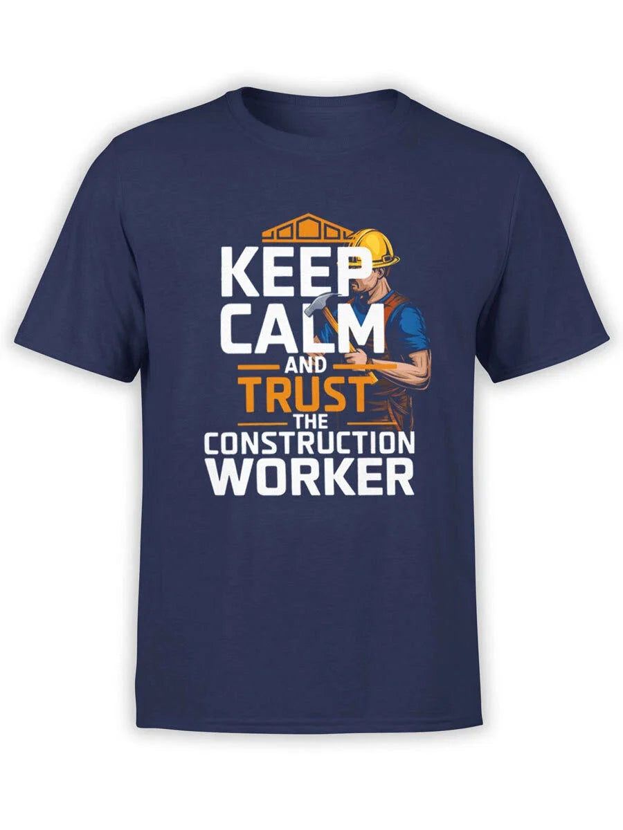 FANTUCCI Builder Collection | Keep Calm Construction Worker Unisex , , , Long Sleeve Tee