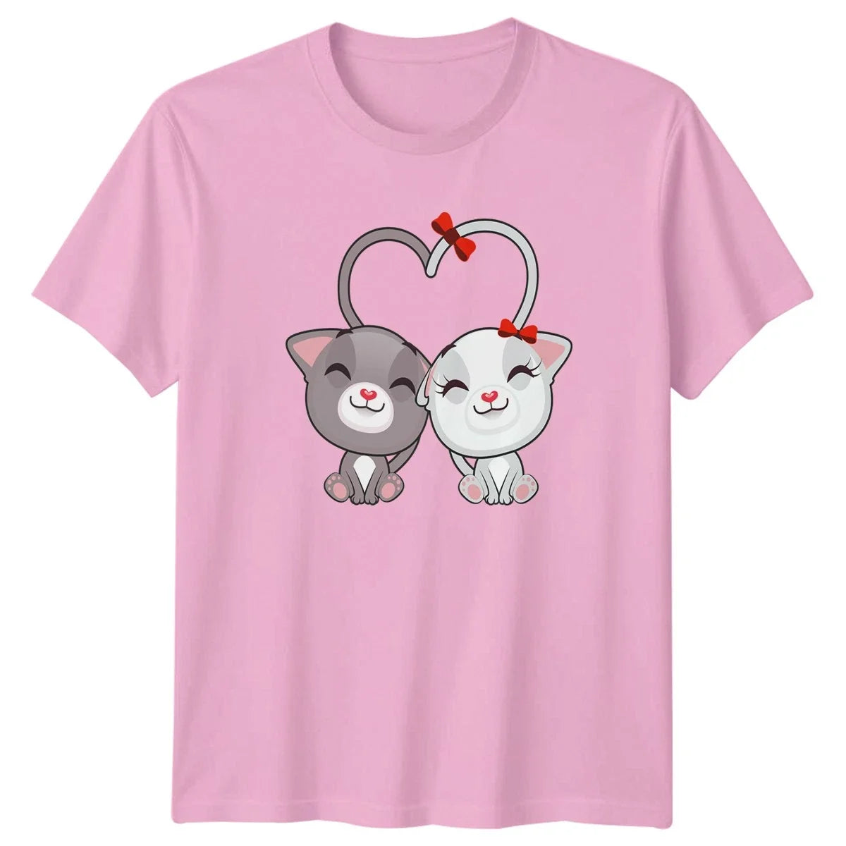 Two Cute Cats Making A Heart Cat Lover Couple Valentines Day Gift Unisex , , , Long Sleeve Tee