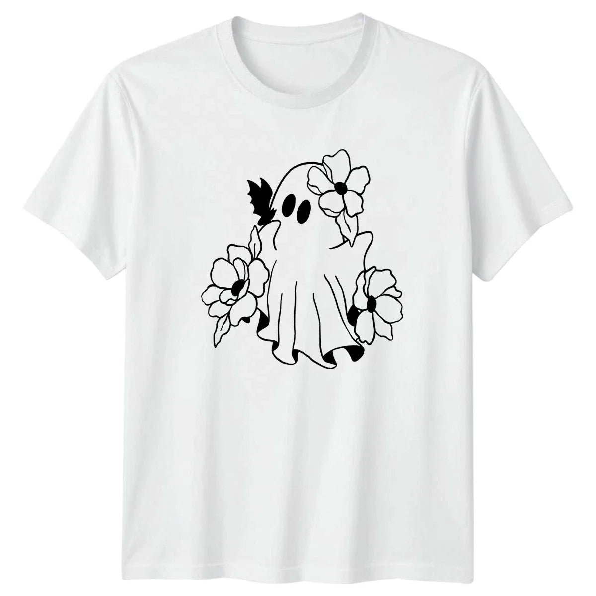 Spooky Cute Floral Ghost Bat Floral Ghost Halloween Gift For Him And Her Unisex , , , Long Sleeve Tee