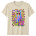 Cute Iridescent Ghost Floral Bat Womens Halloween Gift For Her Unisex , , , Long Sleeve Tee