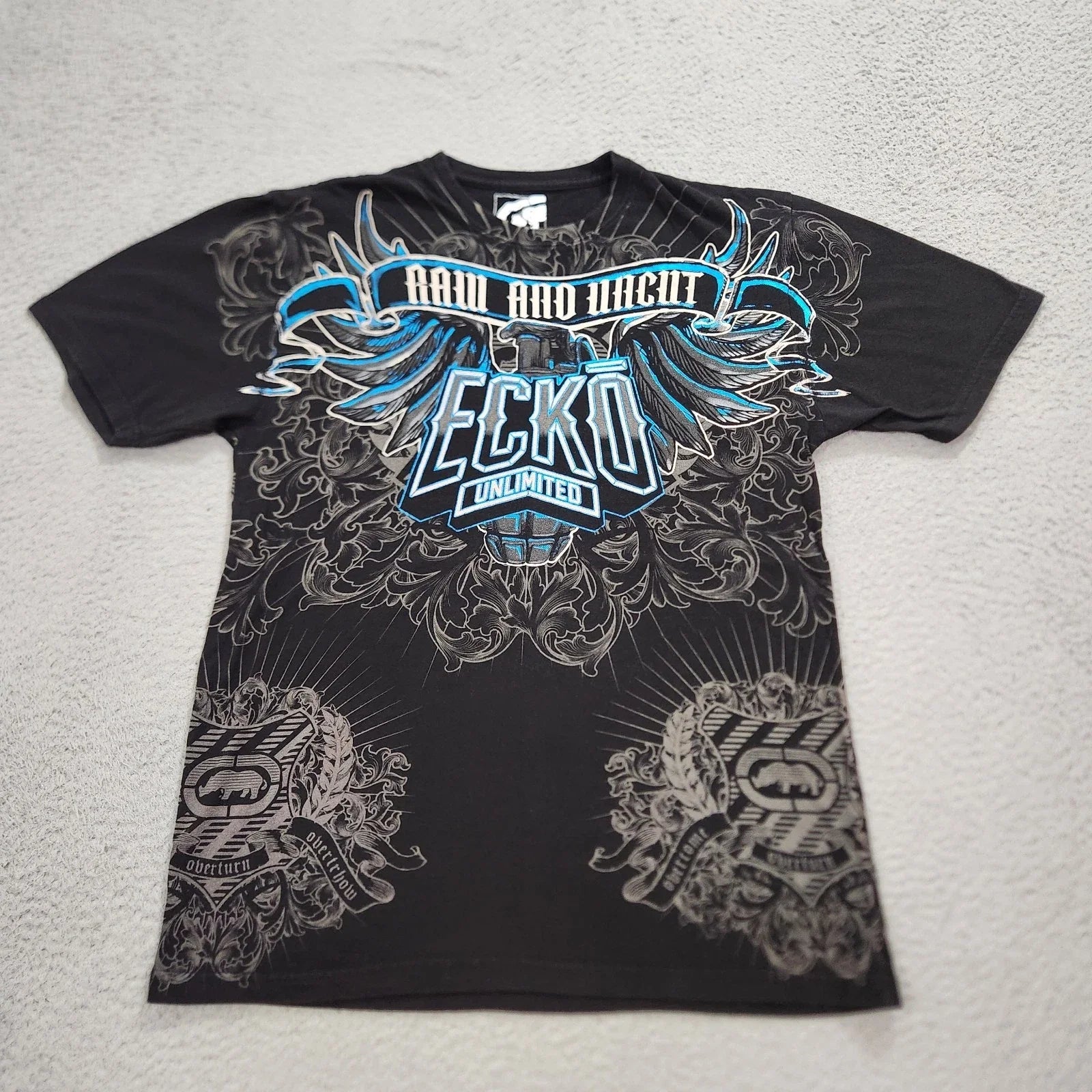Ecko Unltd T Shirt Mens Large Black Skater Grunge Graphic Hip Hop Rhino Y2K Unisex , , , Long Sleeve Tee