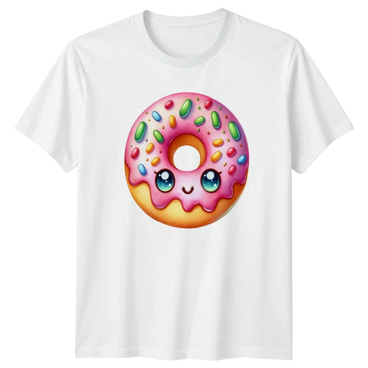 Cute Kawaii Donut Sweet Treat Kawaii Food Desserts Birthday Gift Unisex , , , Long Sleeve Tee