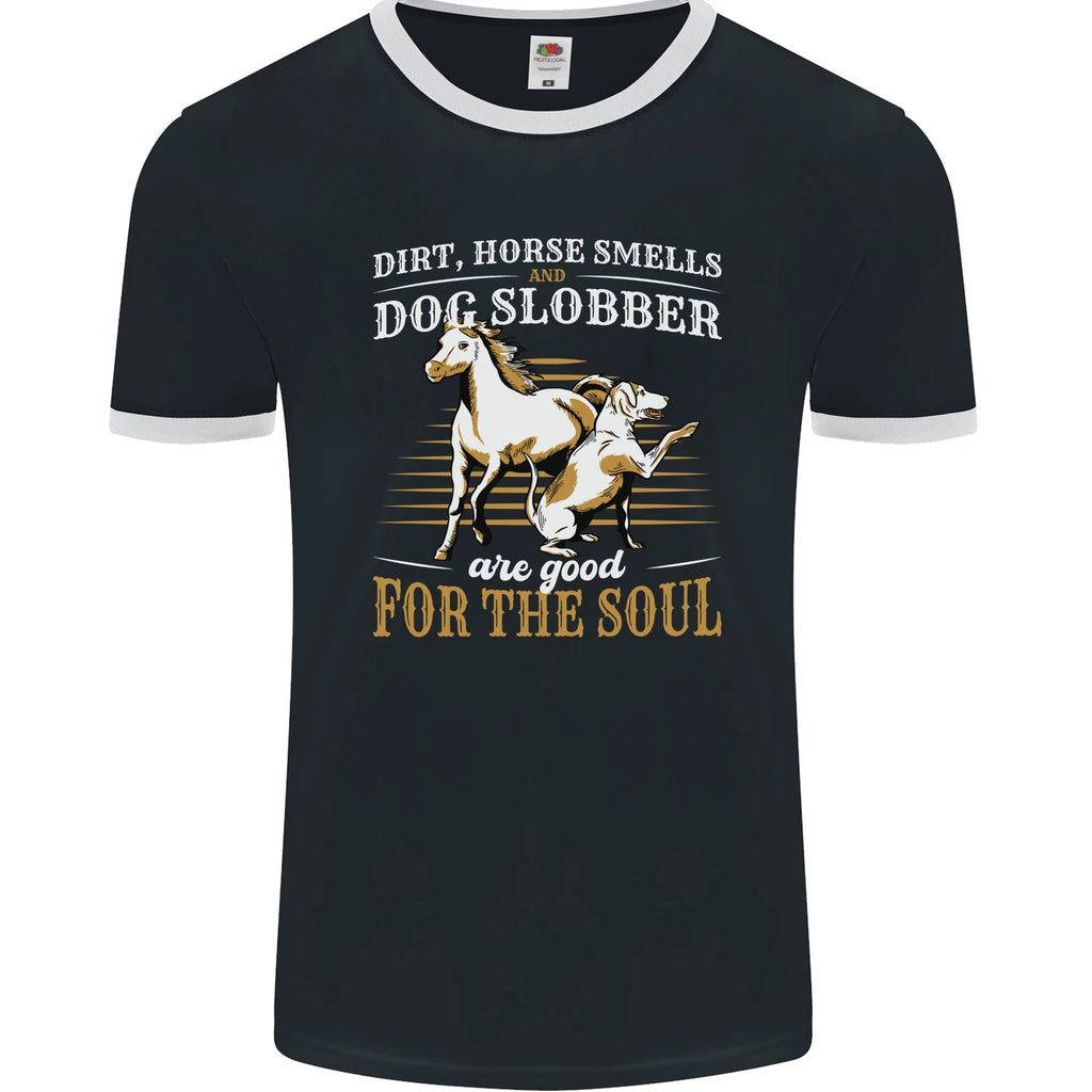 Dog & Horse Funny Quote Mens Ringer T-Shirt FotL