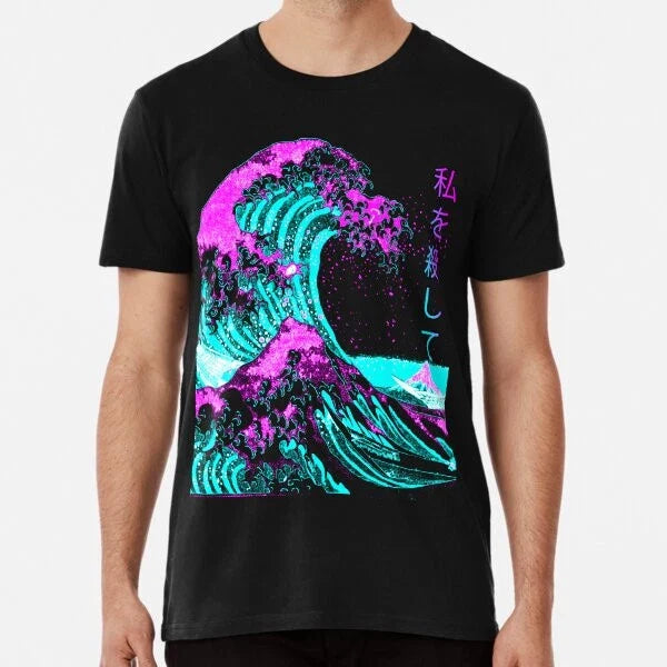 Aesthetic: The Great Wave off Kanagawa - Hok S to 5XL Made in the AU/USA Unisex , , , Long Sleeve Tee