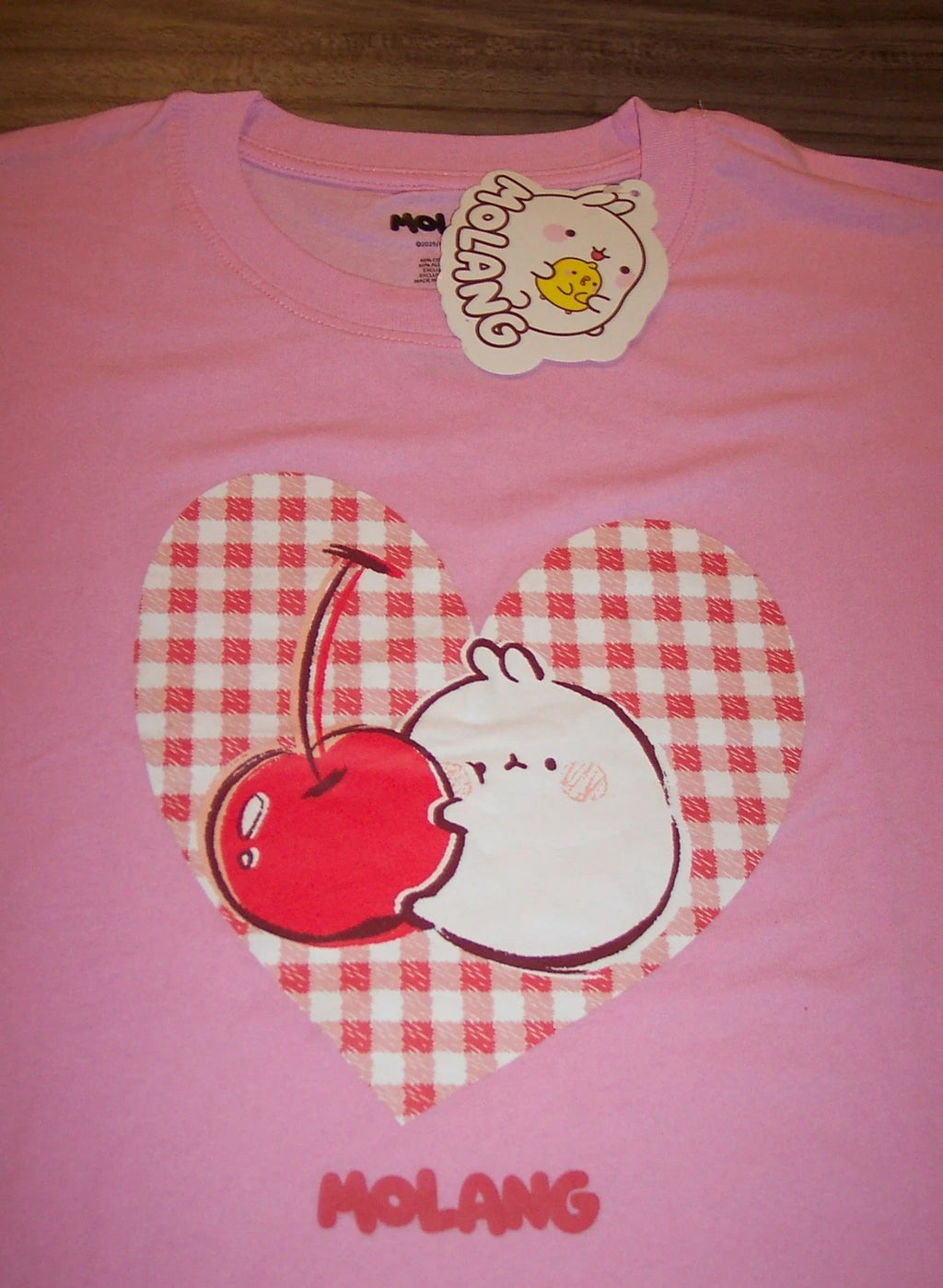 MOLANG Rabbit  with Cherry Heart T-Shirt MENS 2XL NEW w/ TAG Pink Kawaii Anime