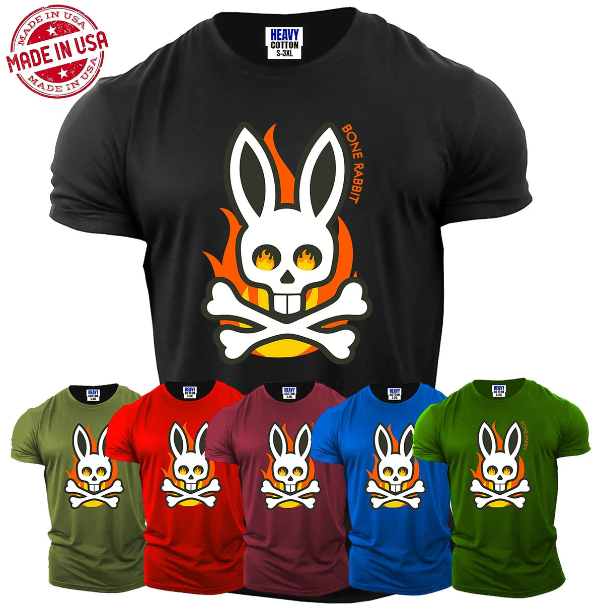 Bone Rabbit Fire Men's Happy Easter Birthday Party Graphic Cool Gift Tee Unisex , , , Long Sleeve Tee