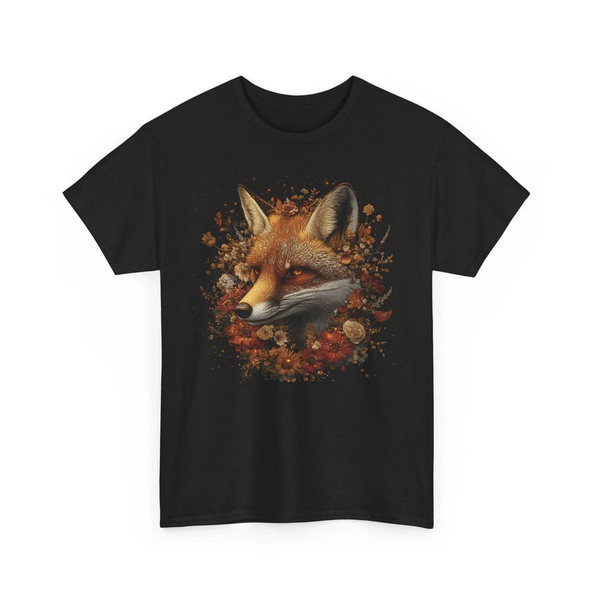 Fall Aesthetic | Autumn Leaves Pumpkin Spice| Fox Head Flowers Floral Unisex , , , Long Sleeve Tee