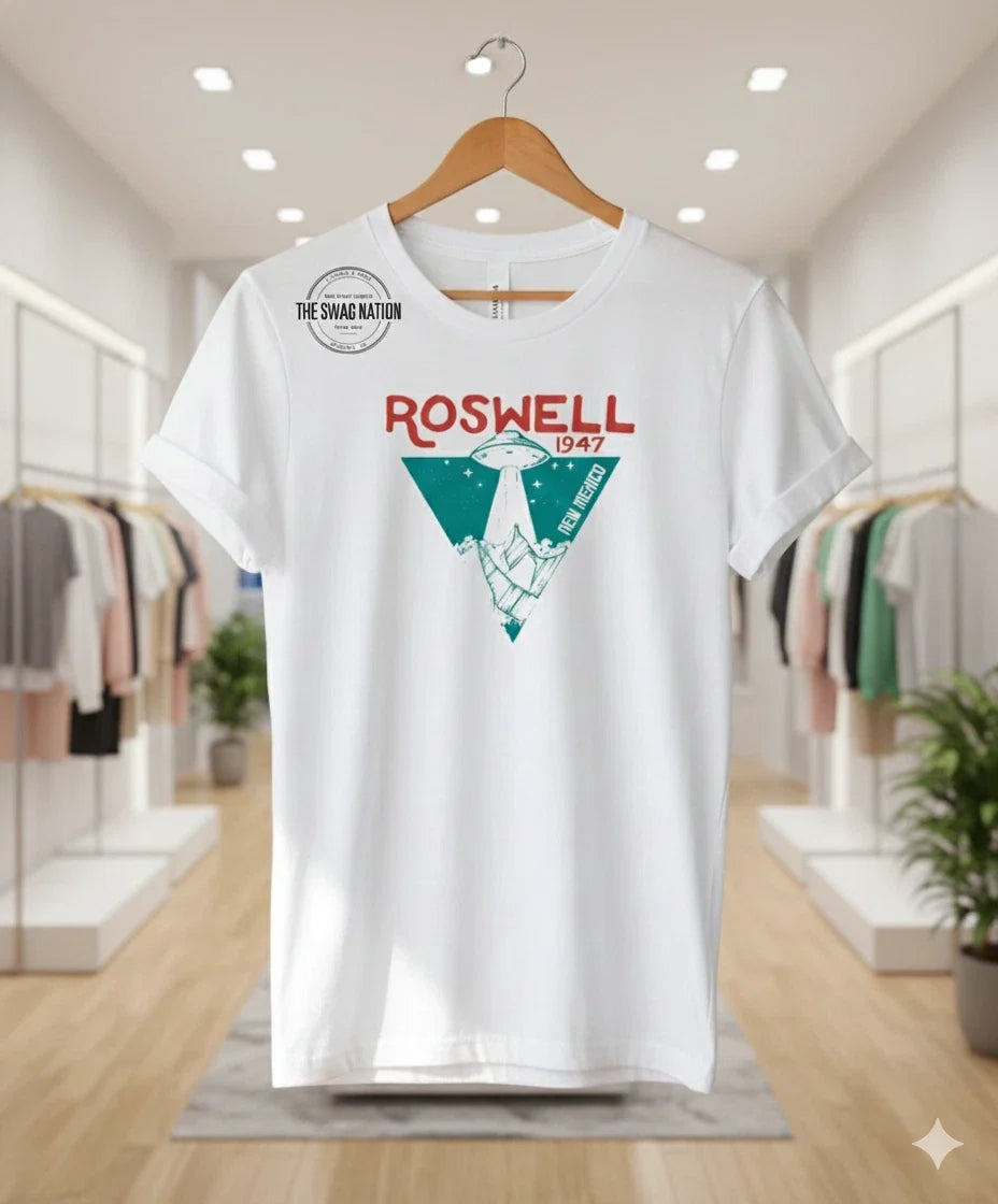 Roswell 1947 UFO Graphic Vintage Alien New Mexico Tee - T494 Unisex , , , Long Sleeve Tee