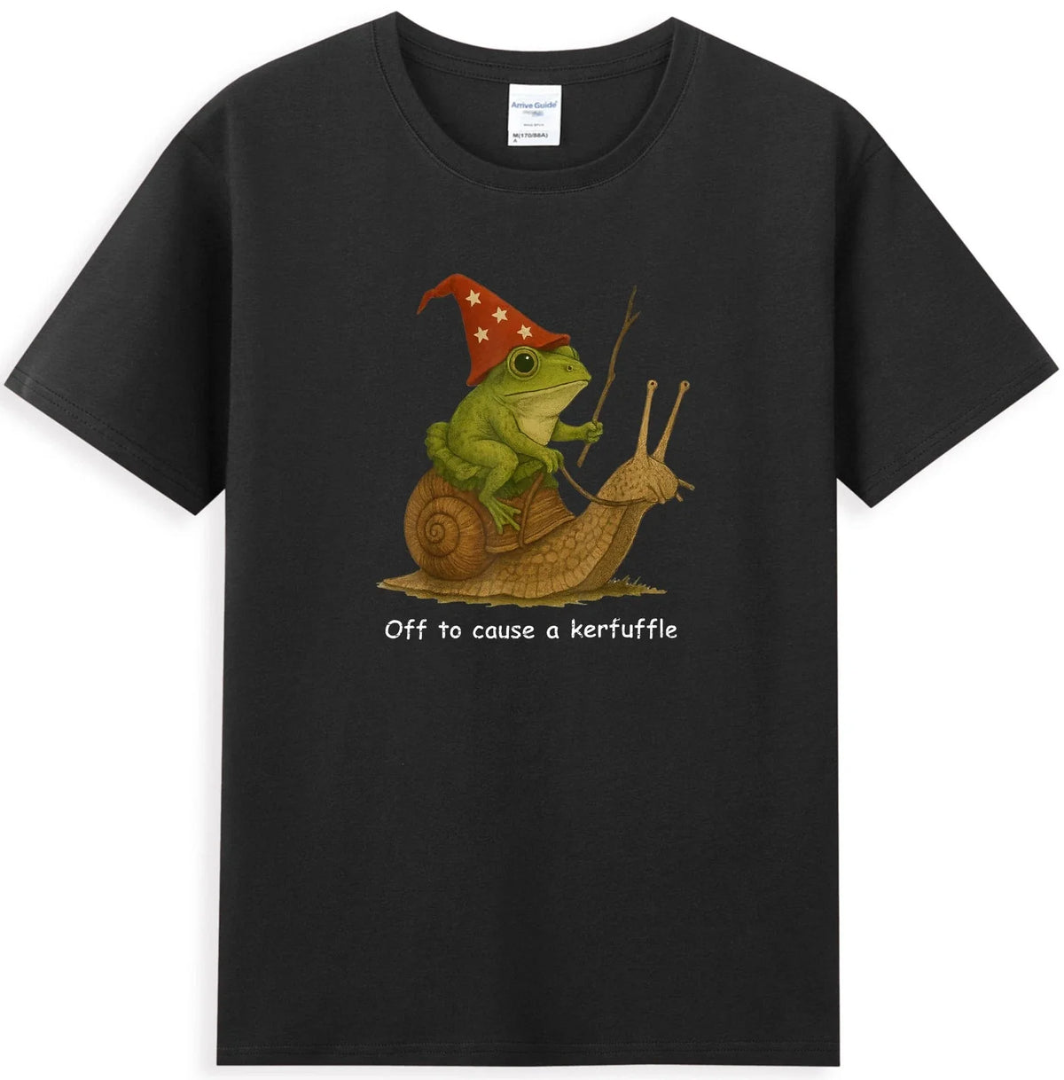 Whimsical Frog Wizard Off to Cause A Kerfuffle Unisex , , , Long Sleeve Tee