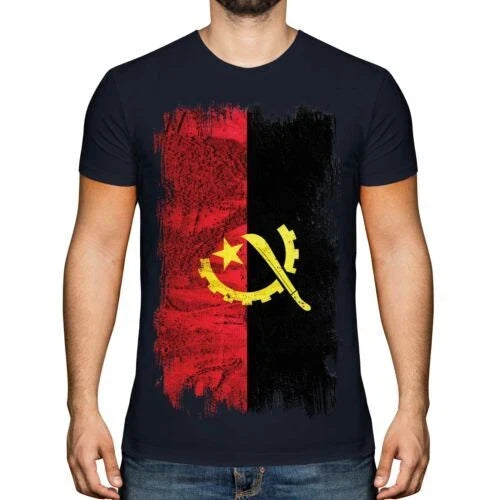 ANGOLA GRUNGE FLAG MENS TEE TOP ANGOLAN SHIRT FOOTBALL JERSEY GIFT Unisex , , , Long Sleeve Tee
