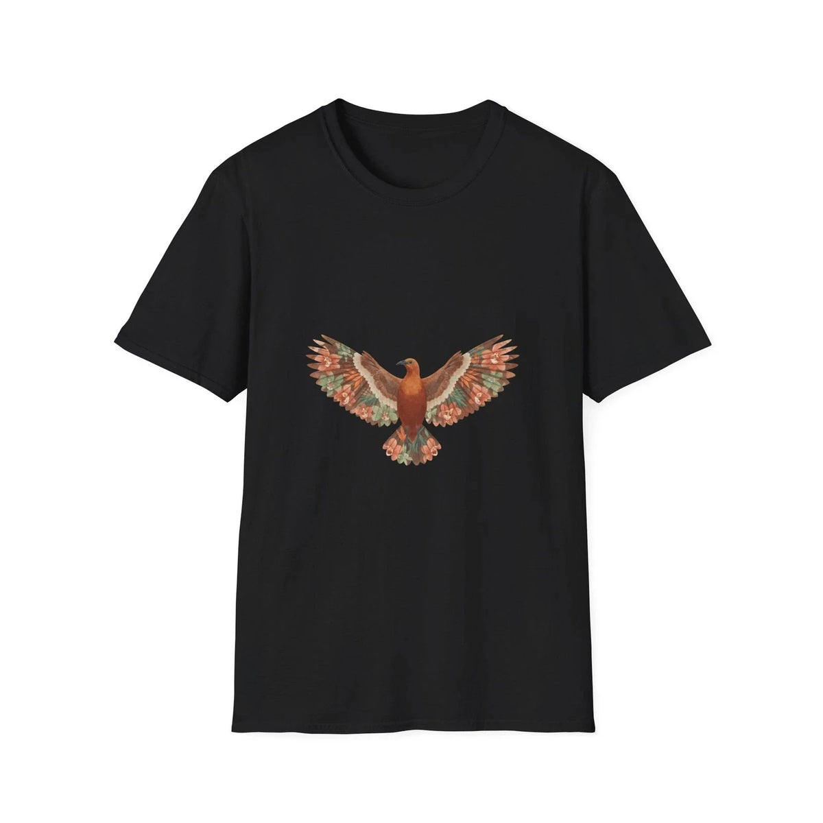 Bird Floral Watercolor Nature Boho Black Aesthetic Print Tee Unisex , , , Long Sleeve Tee