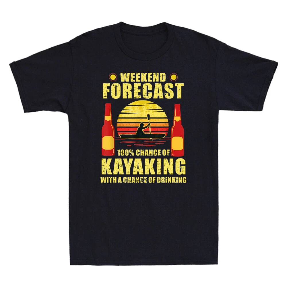 Kayaking Canoeing Kayak Shirt Weekend Forecast Beer Drinking Funny Men's T-Shirt