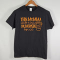 Hanes This Momma Needs a Latte Pumpkin Spice PSL Graphic T-Shirt Black L Fall