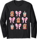 Cute Capybara Kawaii Bubble Tea Lover Long Sleeve T-Shirt
