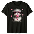 Cute Dog Heart Sunglasses Bubblegum Animals Dogs Mens Womens Tee Unisex , , , Long Sleeve Tee