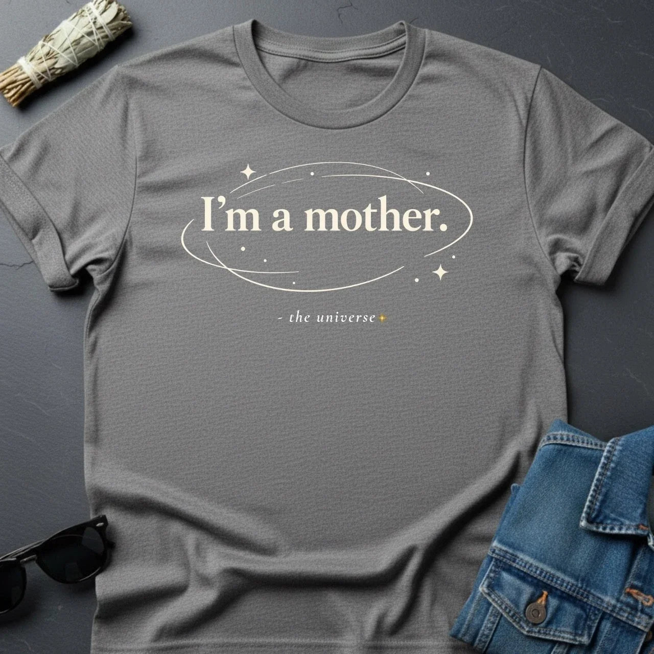 "I’m a Mother." - Minimalist Cosmic Inspirational Tee by Unisex , , , Long Sleeve Tee