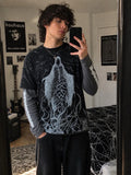Hot Topic Skeleton Vine Twofer Shirt M Goth Grunge Alt Dark Academia Graphic Top Unisex , , , Long Sleeve Tee