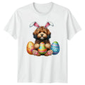 Cute Doodle Puppy Wearing Bunny Dog Lover Easter Holiday Unisex , , , Long Sleeve Tee