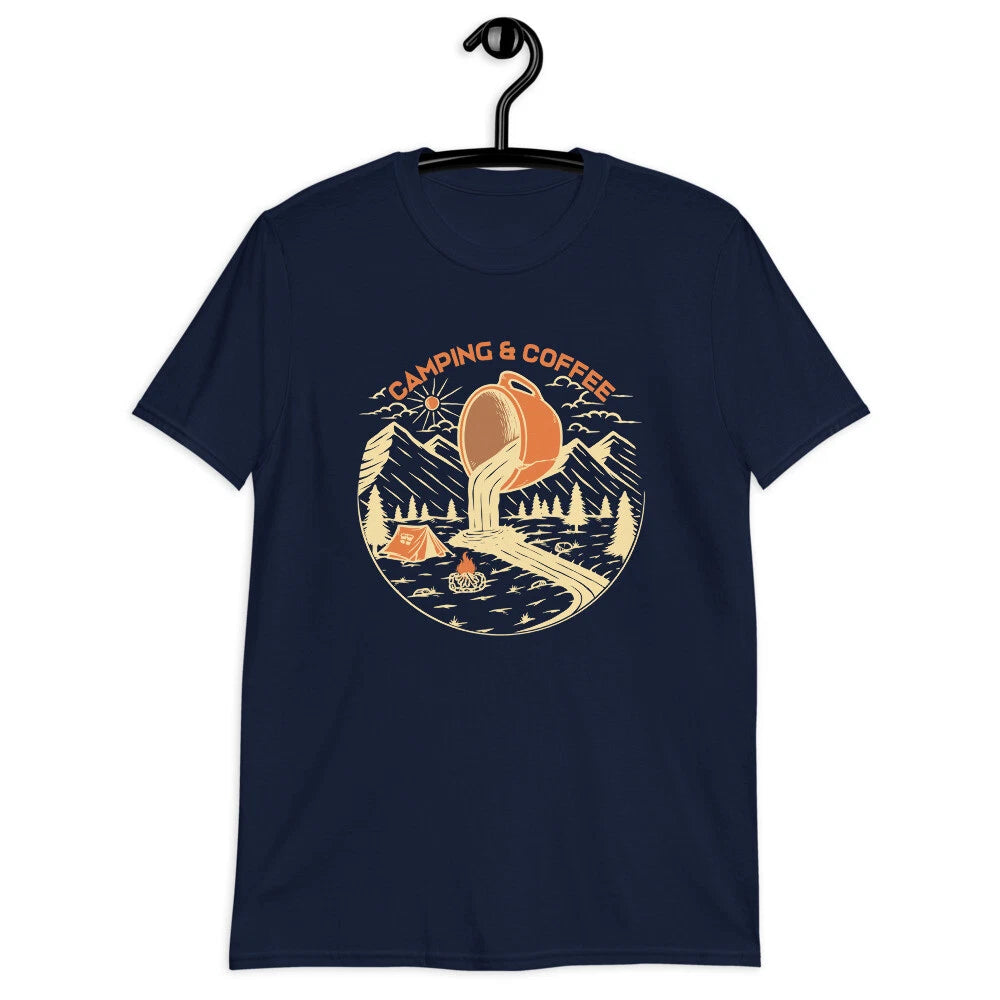 Camping And Coffee Boondocking Overlanding Hiking Adventure Unisex T-Shirt
