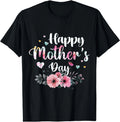 Happy Mother's Day 2026 Cute Floral for Women Mom Grandma Unisex , , , Long Sleeve Tee