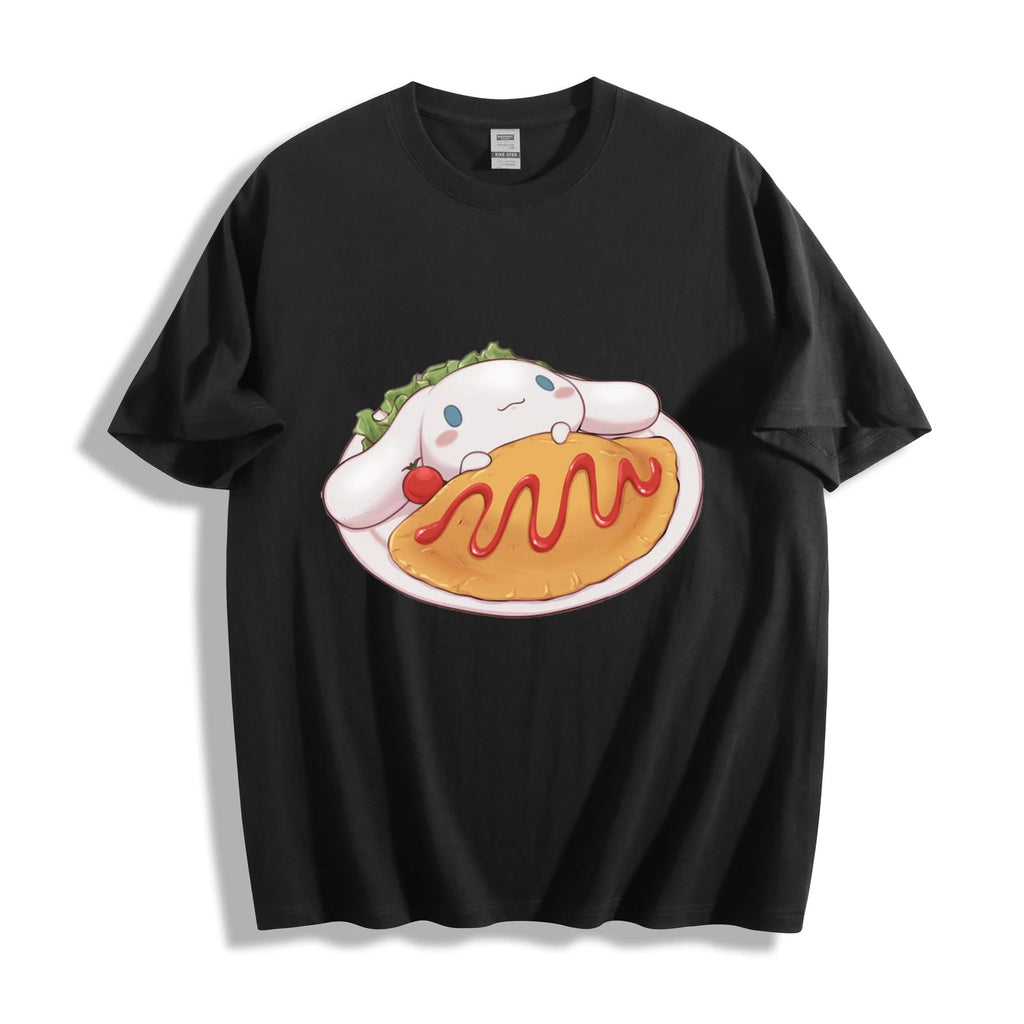 Cinnamoroll Omurice T-Shirt - Kawaii Foodie Puppy Design Unisex Tee
