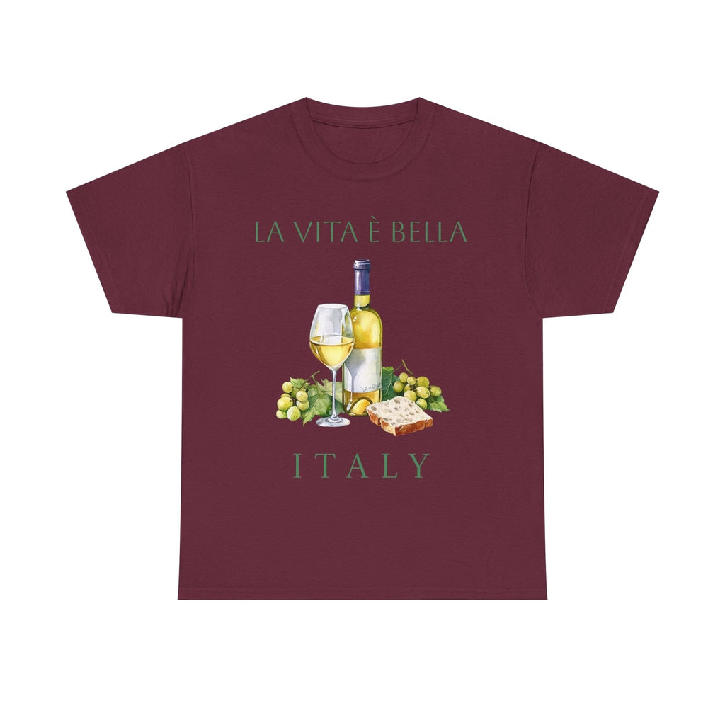 Summer Unisex Heavy Cotton Tee, Italian Wine Lovers T-Shirt, Casual Gift, Italy
