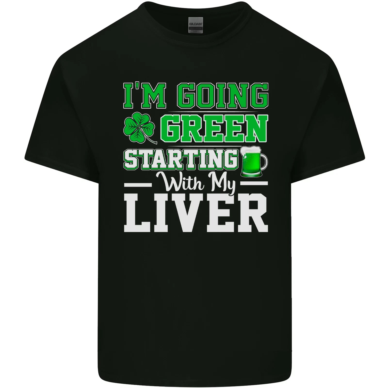 Going Green Funny St Patricks Day Beer Alcohol Mens Light Cotton T-Shirt