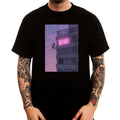 Anime Building Pink Light Japan Tokyo Aesthetic Printed Cotton Men's Top Unisex , , , Long Sleeve Tee
