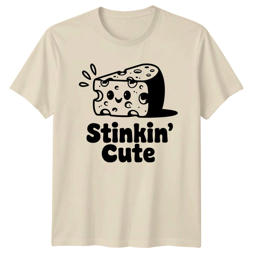 Stinkin Cute T-Shirt Kawaii Cheese Food Humor Birthday Gift For Him And Her