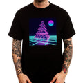 Vaporwave Rising Sun Pyramid Aesthetic Men's Cotton Top Tee Unisex , , , Long Sleeve Tee