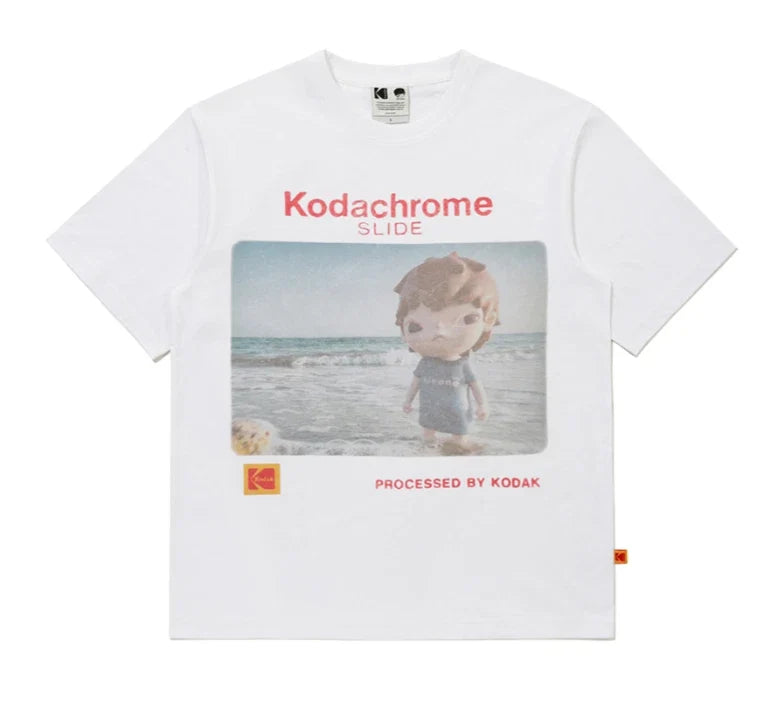 Kodak Hirono All Over Graphic White Short Sleeve Tee Unisex , , , Long Sleeve Tee