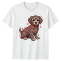 Intricate Floral Puppy Dog Womens Cute Canine Valentines Unisex , , , Long Sleeve Tee