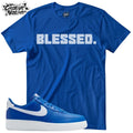 Shirt To Match College Blue White Unisex Tee Blessed Shirt Unisex , , , Long Sleeve Tee