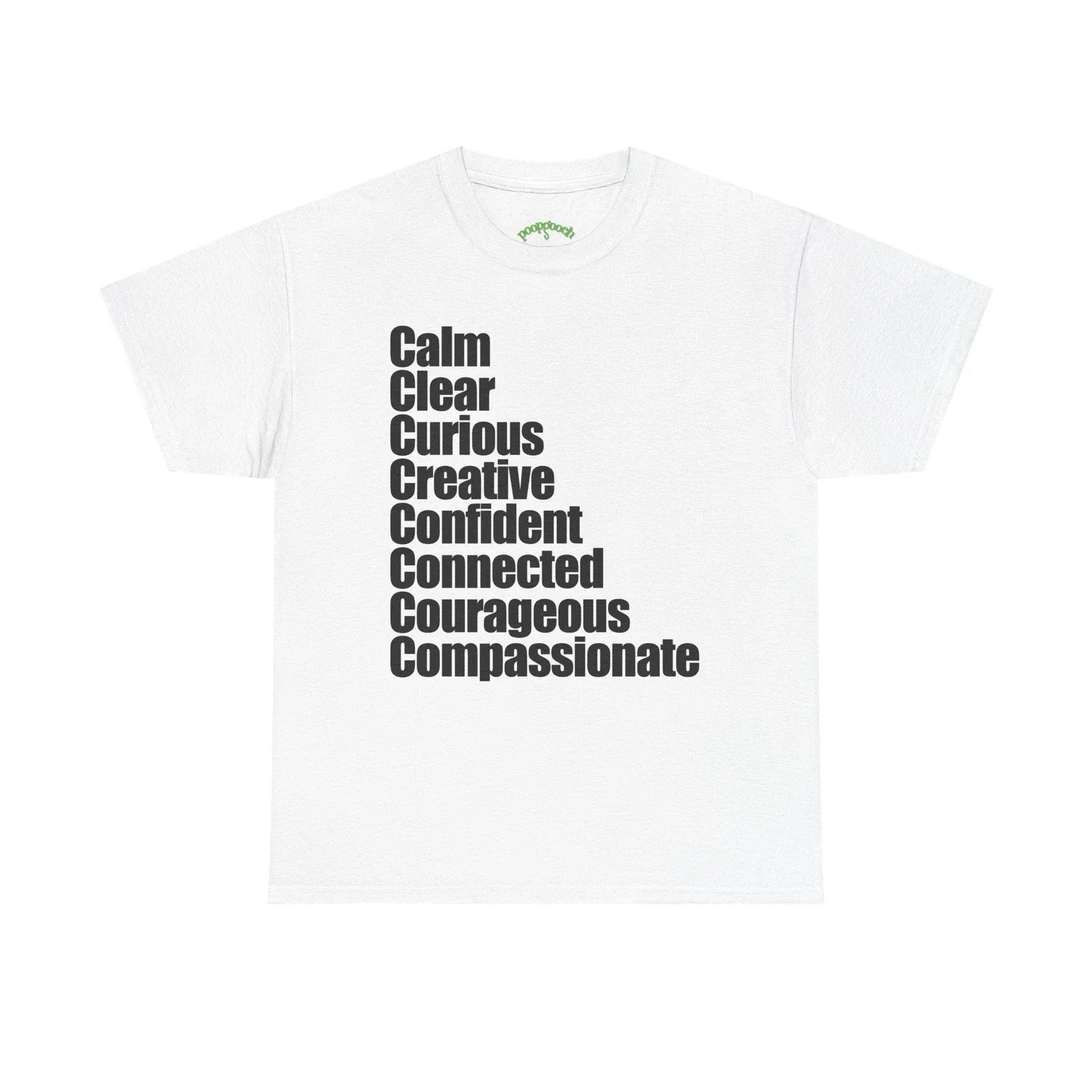 8 C's of Self typographic shirt Tee | Calm Clear Curious Creative Confident Unisex , , , Long Sleeve Tee