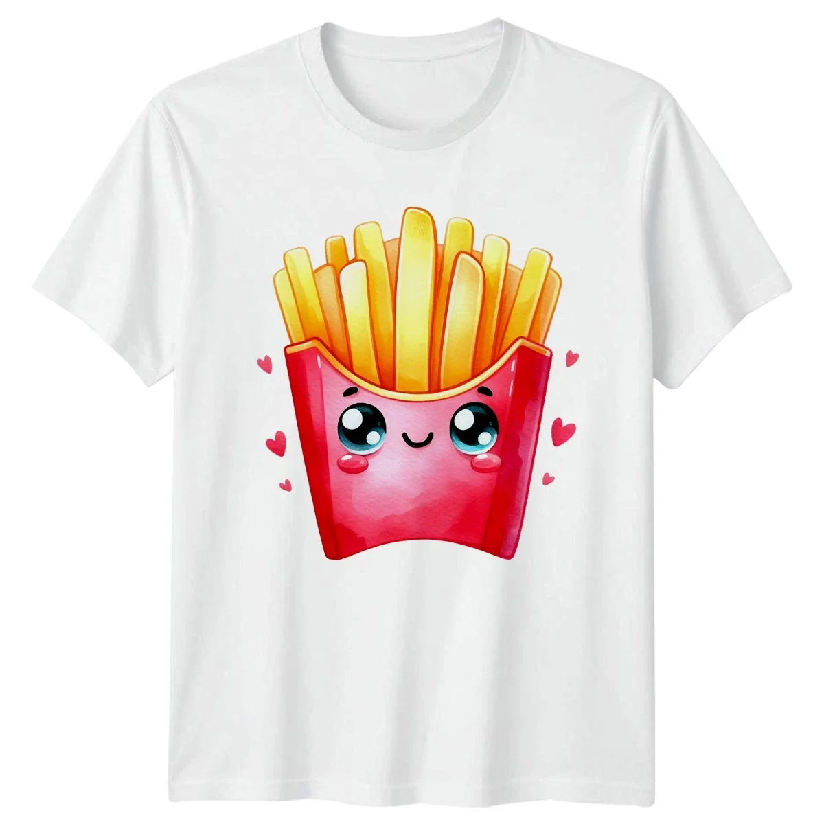 Cute Kawaii French Fries Love Kawaii Food Fast Food Birthday Gift Unisex , , , Long Sleeve Tee