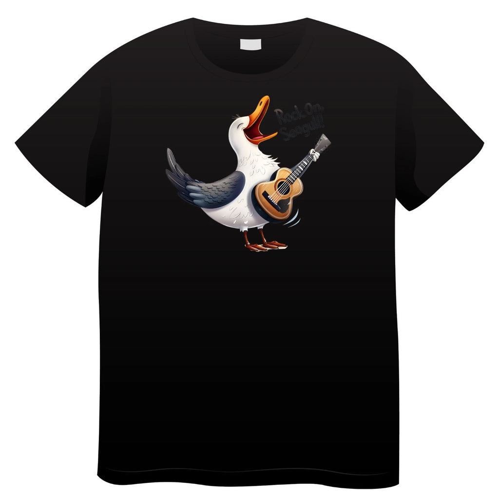 Funny Seagull Motif T Shirt