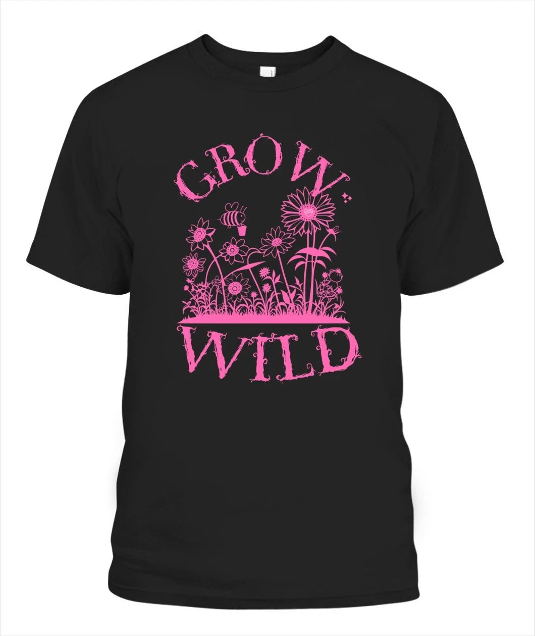Grow Wild Shirt Floral Bee Garden Aesthetic Tee Nature Lover Bella Canvas Unisex , , , Long Sleeve Tee