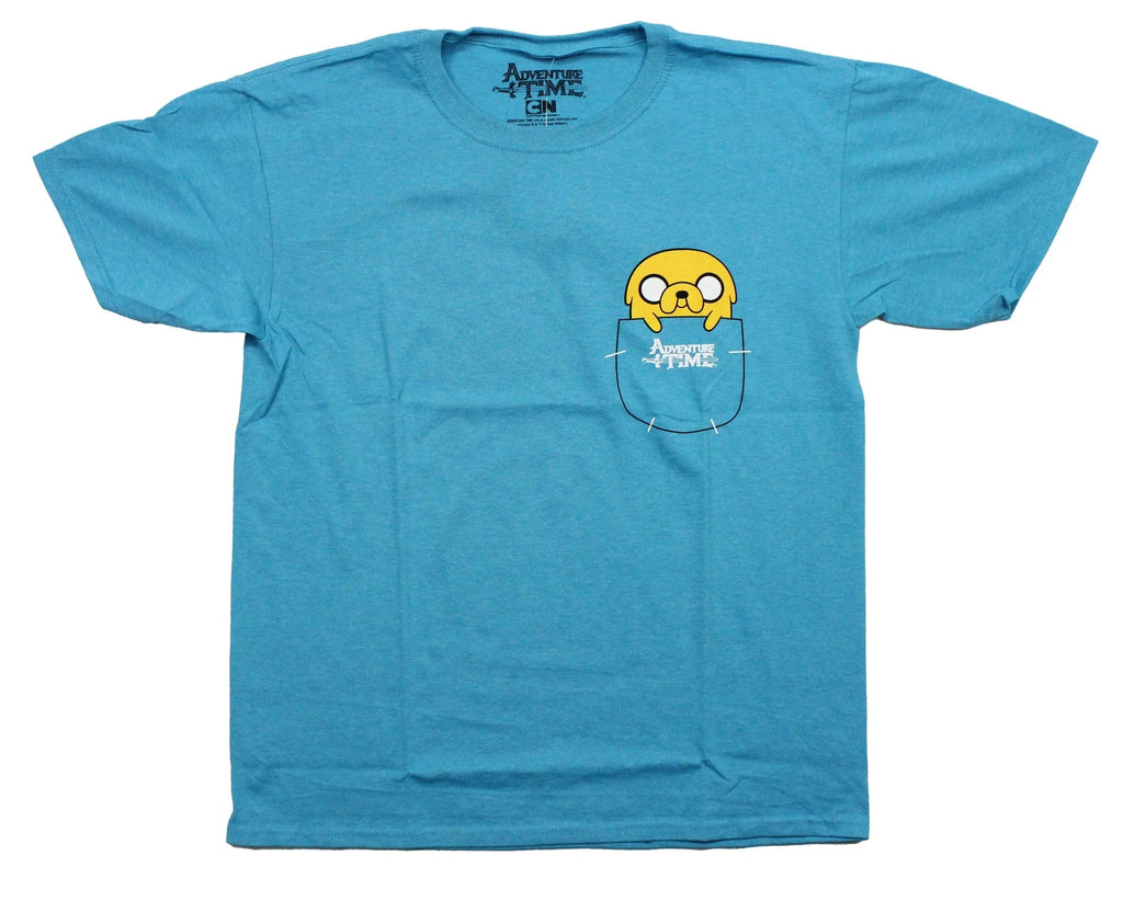 Adventure Time New Adult T-Shirt -  Lapel Jake Inside Pocket