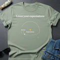 Lower Your Expectations Minimalist | Cosmic Sarcastic Graphic Tee Unisex , , , Long Sleeve Tee