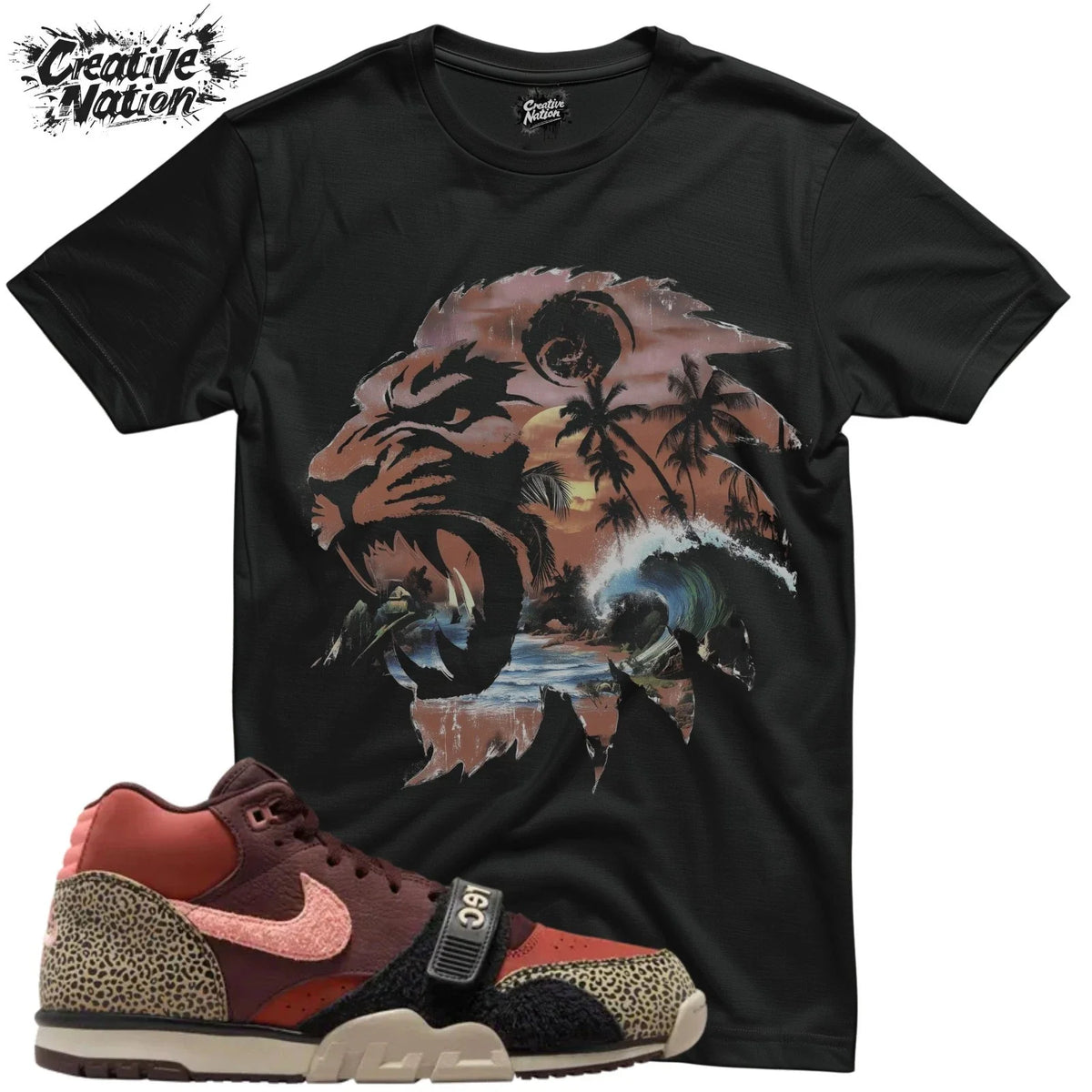 Shirt To Match SB Air Trainer 1 Arts-Rec Limestone Unisex Tee Lion Shirt Unisex , , , Long Sleeve Tee