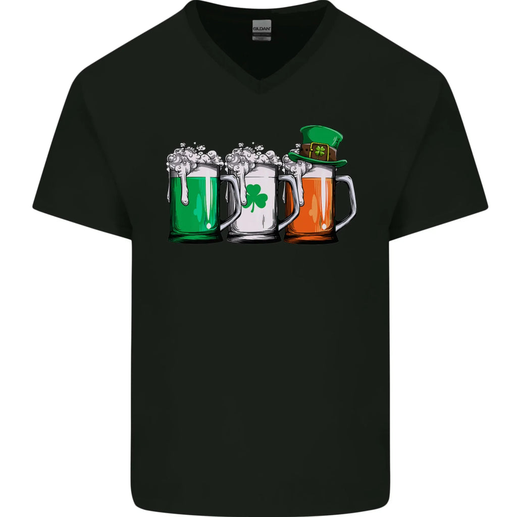 St Patricks Day Beer USA Irish Funny Mens V-Neck Cotton T-Shirt
